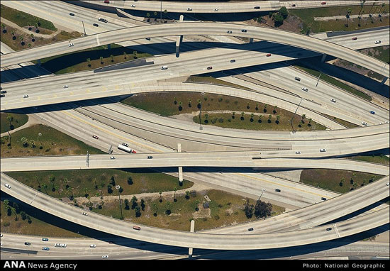 تصاویر هوایی از بزرگراه‌های آمریکا