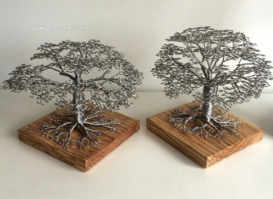 ساخت مجسمه هایی دقیق و زیبا از درختان با سیم