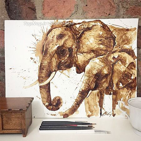 عکس: نقاشی به قهوه!