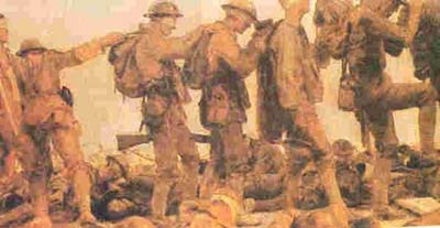 سربازان انگليسي در آوريل 1915پس از اين كه با گاز كلرين مورد حمله قرار گرفته بودند