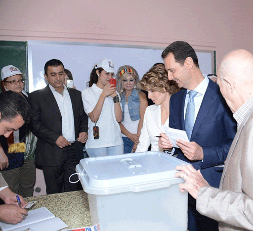 (تصاویر) بشار اسد و همسرش رای دادند