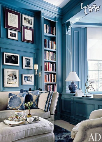 اتاق های مختلف خانه های اعیانی به رنگ های سفید و آبی