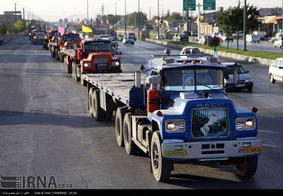 رژه کامیون داران برای استقبال از ریاست جمهور