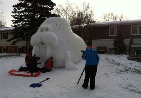 اخبار , اخبار گوناگون,ساخت مجسمه با برف,مجسمه های زمستانی