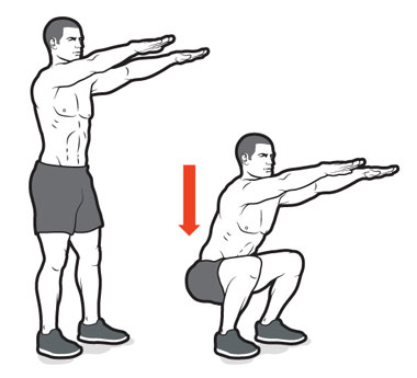 تقویت عضلات سینه, تمرین اسکوات, پهن کردن سینه
