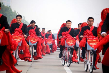 یک جشن عروسی گروهی در شاندونگ چین