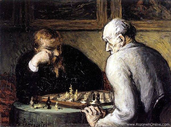 بازی شطرنج در نقاشی‌های زیبا