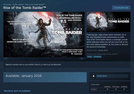 شماره‌ی جدید Tomb Raider تا کمتر از یک ماه دیگر برای کامپیوتر می‌آید