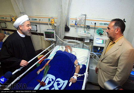 اخبار,اخبار اجتماعی,عیادت روحانی از بیماران بیمارستان امام خمینی
