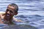 شنای اوباما در خلیج نفتی