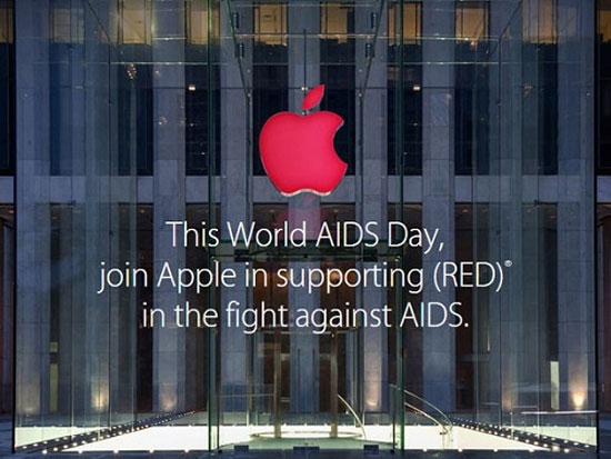 تغییر رنگ لگو اپل در آستانه‌ی روز جهانی ایدز +عکس