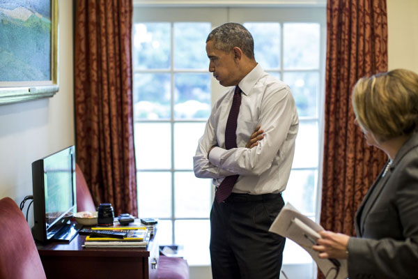 اوباما، لحظه اعلام خبر تیراندازی +عکس