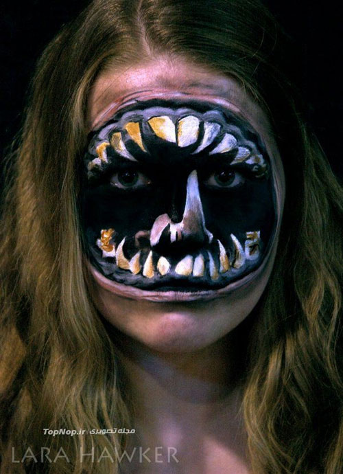 نقاشی های ترسناک روی صورت و بدن +عکس