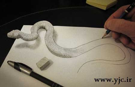 نقاشی سه بعدی , نقاشی با مداد سیاه , هنرمند