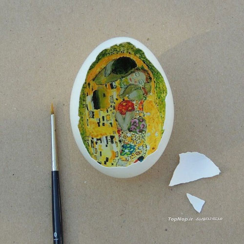 بازسازی آثار هنری معروف درون پوسته تخم مرغ