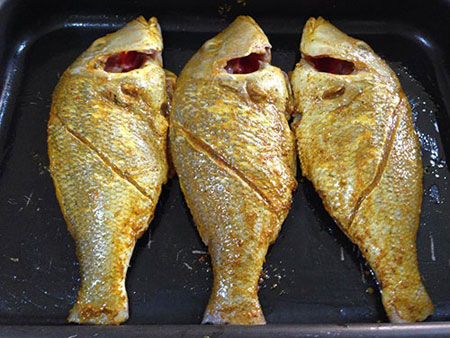 ماهى و سبزیجات در فر, نحوه پخت ماهی در فر