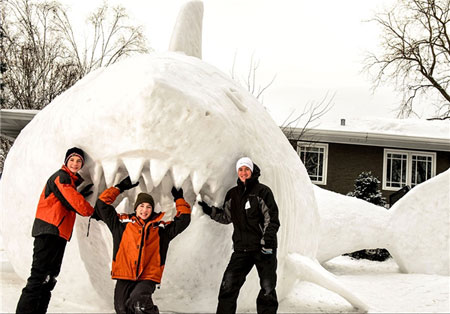 اخبار , اخبار گوناگون,ساخت مجسمه با برف,مجسمه های زمستانی