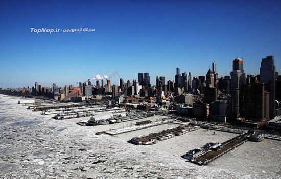 نمای هوایی از نیویورک یخزده