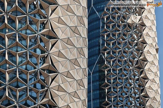 معماری زیبای برج های دوقلوی ابوظبی همراه با یک ایده جالب