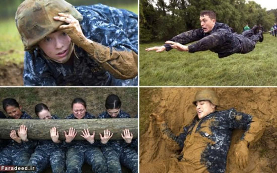 نمای نزدیک از تمرینات سربازان نیروی دریایی آمریکا
