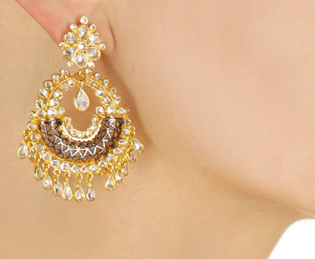 گوشواره های جواهر هندی, گوشواره طلا و جواهر هندی