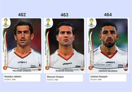تصاویر برچسبی بازیکنان ایران در جام جهانی