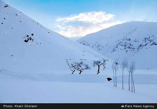 طبیعت زمستانی کوه میشو در شمال غربی تبریز
