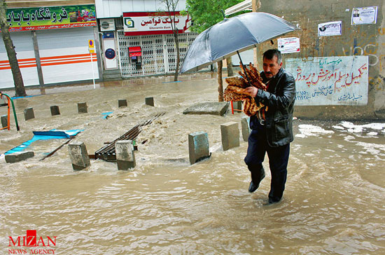 بارش شدید تگرگ در کرمانشاه