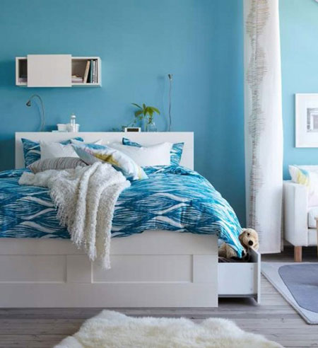 رنگ آبی، مناسب و زیبا برای اتاق خواب