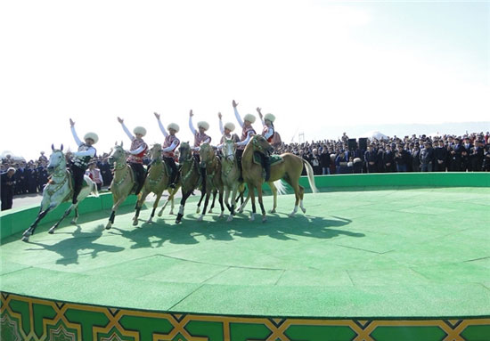 حرکات نمایشی بر روی اسب ترکمن+تصاویر