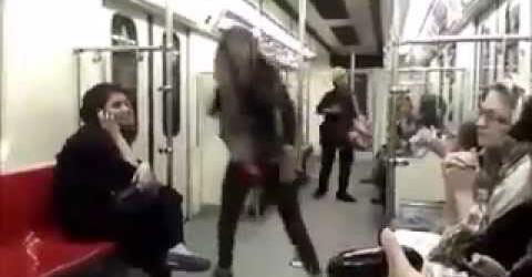 رقص دختر جوان در متروی تهران جهانی شد!